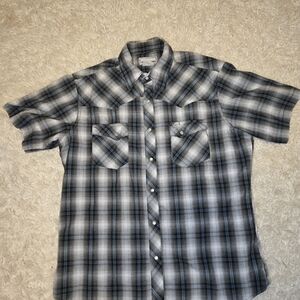 Wrangler Black and Gray Western Casual Shirt